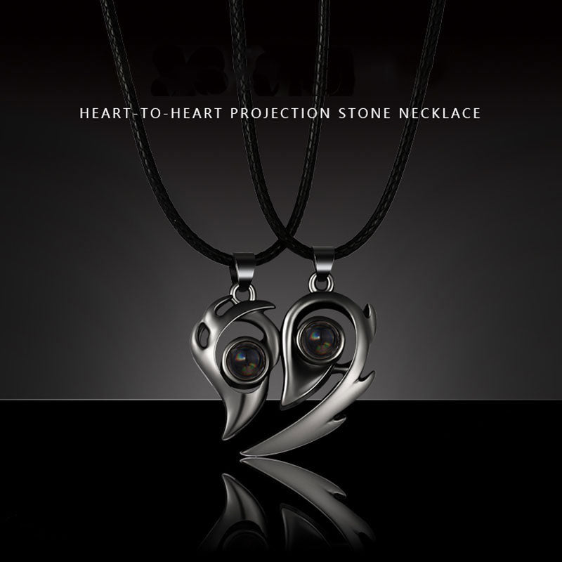 Hearts on Fire Magnetic Projection Couple Necklaces
