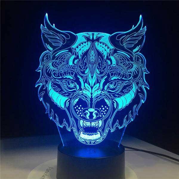 3D Holographic Wolf King Lamp - Wyvern's Hoard