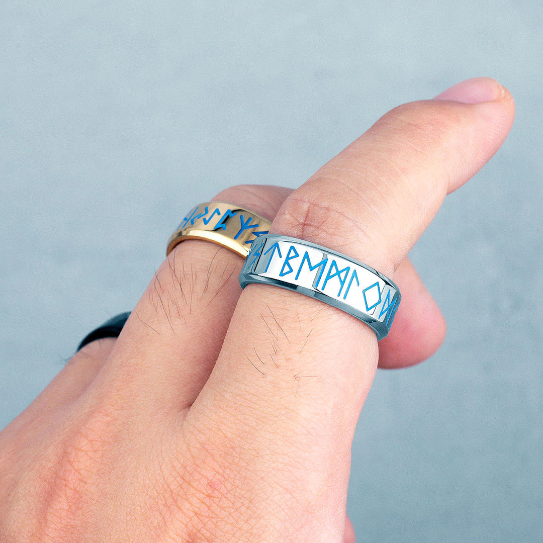 Glow in the Dark Viking Runes Spinner Rings