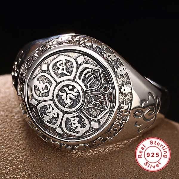 Om Mani Padme Hum Mantra Ring - Wyvern's Hoard