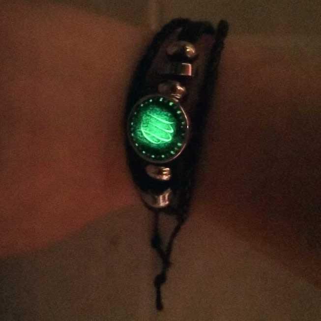 Glow In The Dark Leather Zodiac Sign Bracelets - Wyvern's Hoard