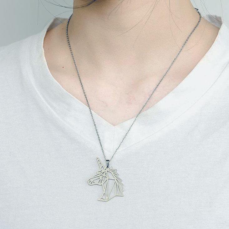 Geometric Unicorn Necklace - Wyvern's Hoard