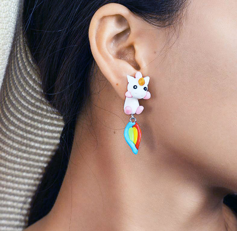 Rainbow Unicorn Earrings
