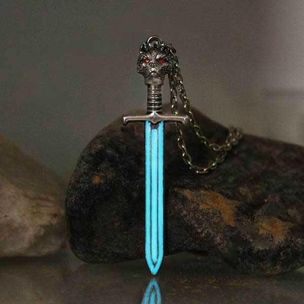 The Wolf King's Sword Glow In The Dark Necklace - Wyvern's Hoard