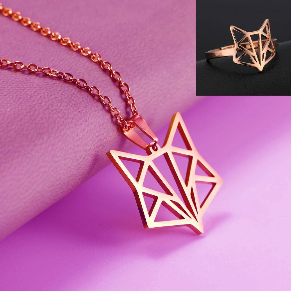 Geometric Fox Ring & Necklace - Wyvern's Hoard