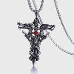 Double Dragon Sword Necklace - Wyvern's Hoard