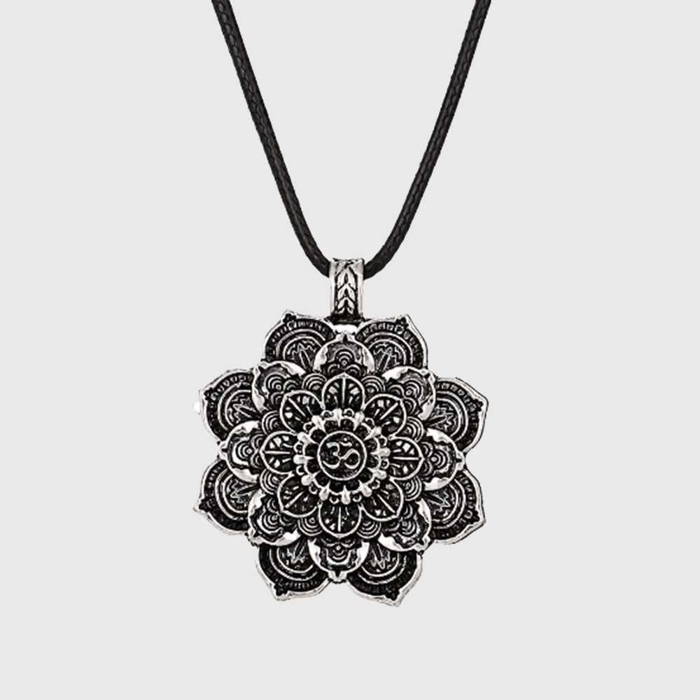 Om Lotus Flower Mandala Necklace - Wyvern's Hoard