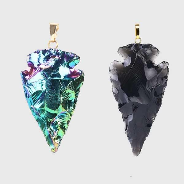 Agate & Obsidian Stone Arrowheads - Wyvern's Hoard