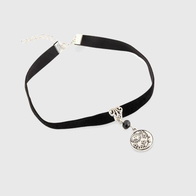 Crescent Moon Velvet Choker