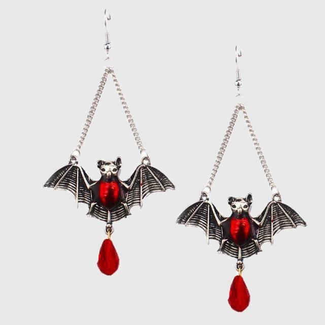 Bejeweled Vampire Bat Earrings - Wyvern's Hoard