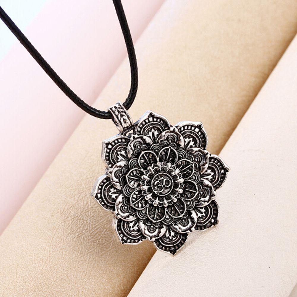 Om Lotus Flower Mandala Necklace - Wyvern's Hoard