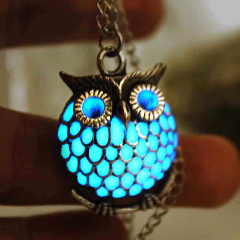 Glow In The Dark Owl Familiar Necklace - Wyvern's Hoard
