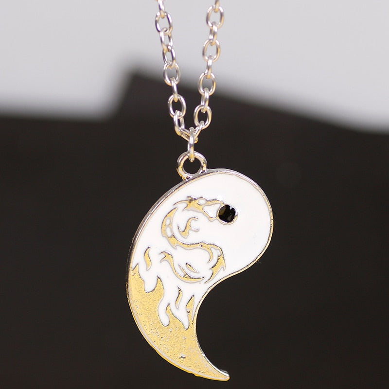 Fire Dragons Yin & Yang Couple Necklaces