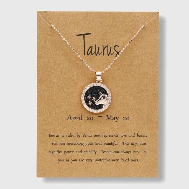 Zodiac Horoscope Rose Gold Necklace