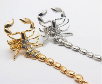 Rhinestone Scorpion Hand Bracelet - Wyvern's Hoard