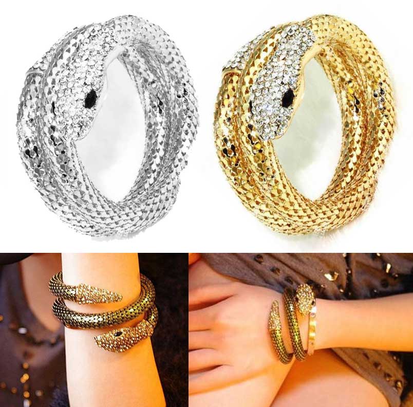Rhinestone Snake Bracelet