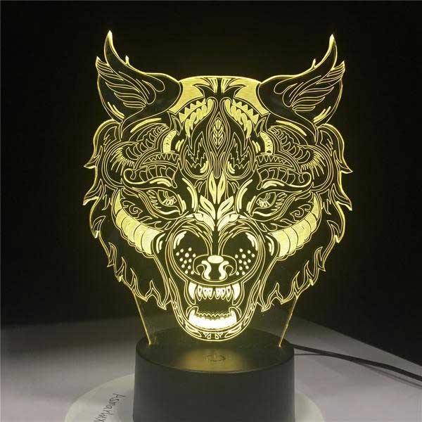 3D Holographic Wolf King Lamp - Wyvern's Hoard