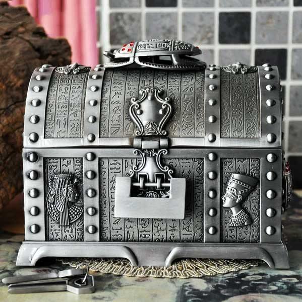 Egyptian Scarab Treasure Chest Jewelry Box - Wyvern's Hoard