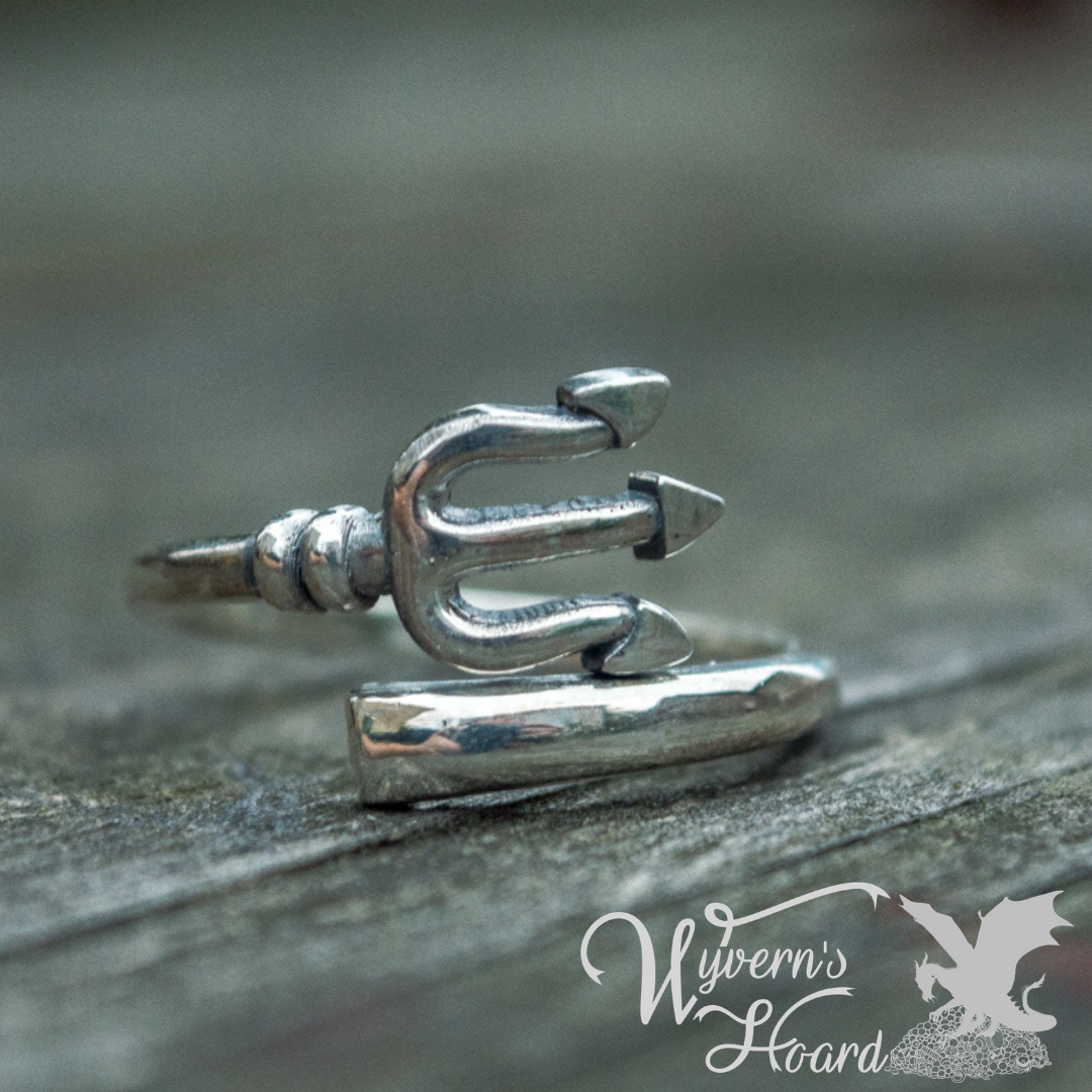Poseidon's Trident Sterling Silver Ring