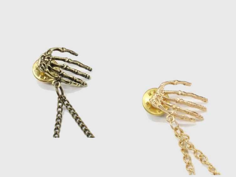 Skeleton Hands Collar Brooch - Wyvern's Hoard