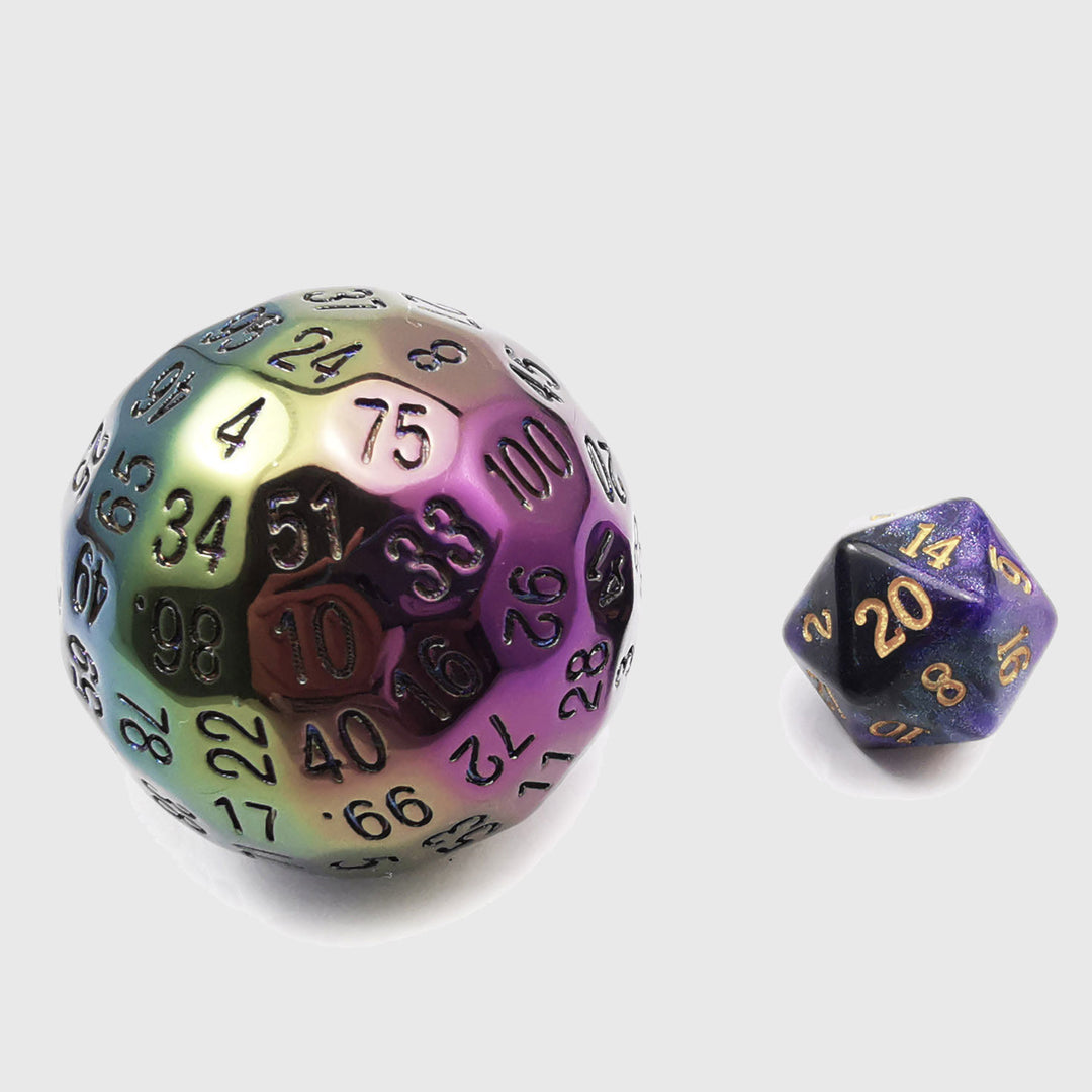 Rainbow Metal D100 Dice