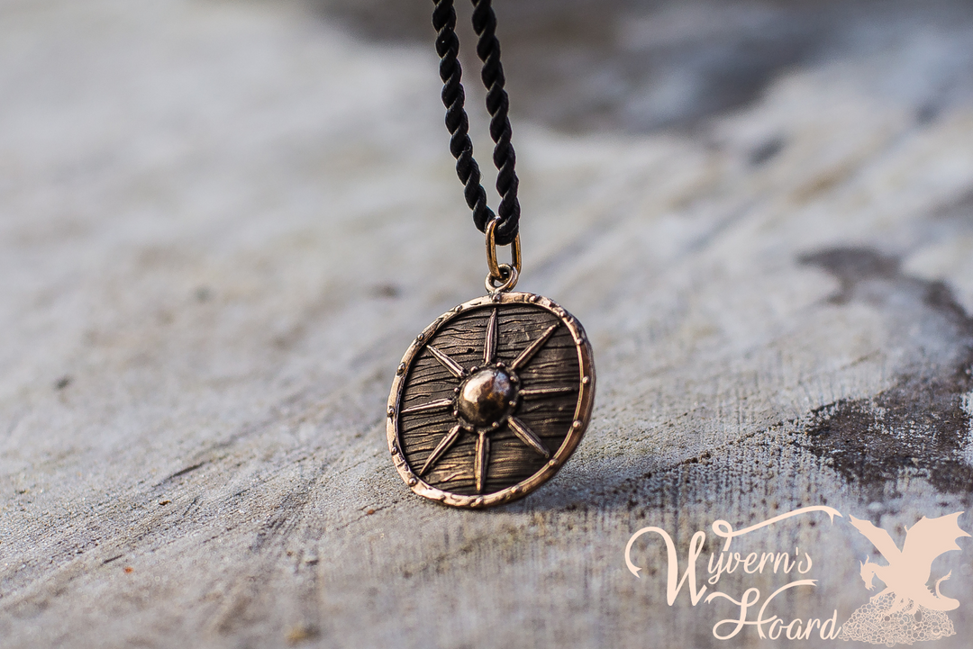 Battle Worn Viking Shield Necklace - Wyvern's Hoard