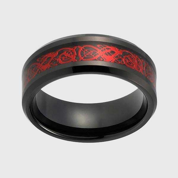 Red Celtic Dragon Rings