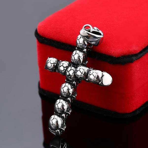 Cross of Skulls Necklace - Wyvern's Hoard