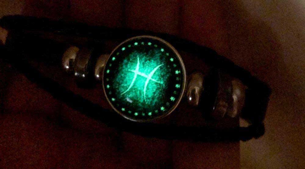 Glow In The Dark Leather Zodiac Sign Bracelets - Wyvern's Hoard