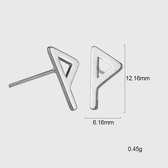 Minimalist Elder Futhark Runes Ear Studs - Wyvern's Hoard