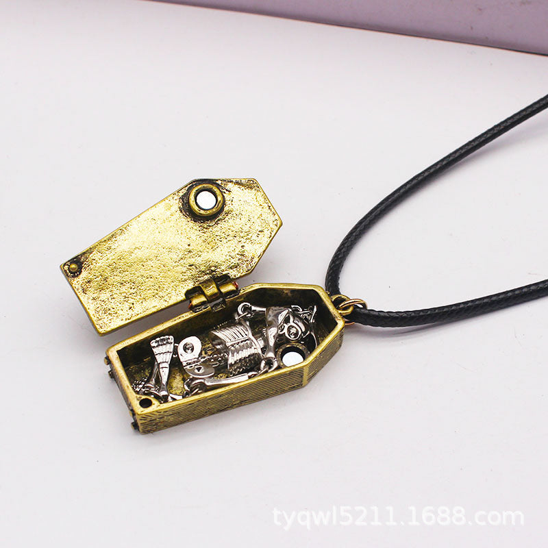 Ancient Skeleton's Casket Necklace