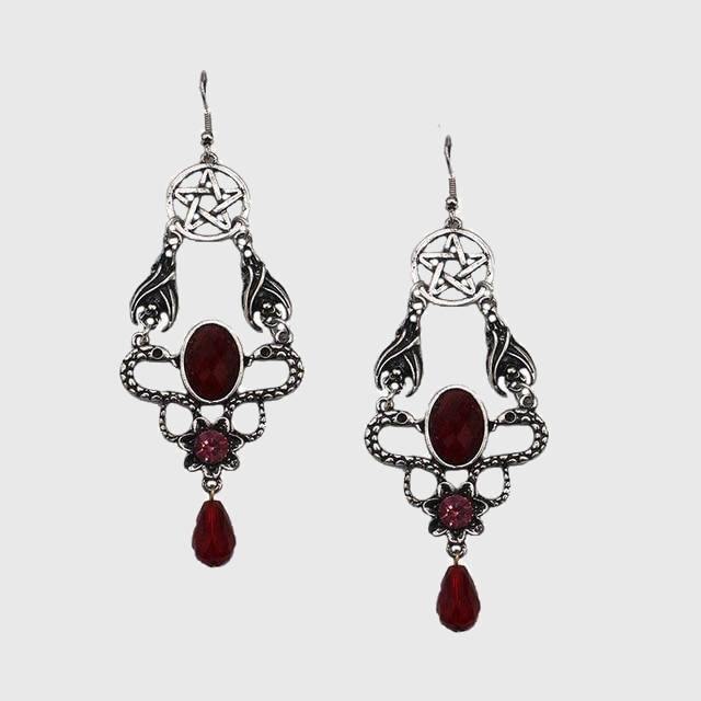 Bejeweled Pentagram Earrings - Wyvern's Hoard