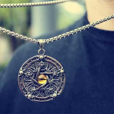All-Seeing Eye Pentagram Necklace - Wyvern's Hoard