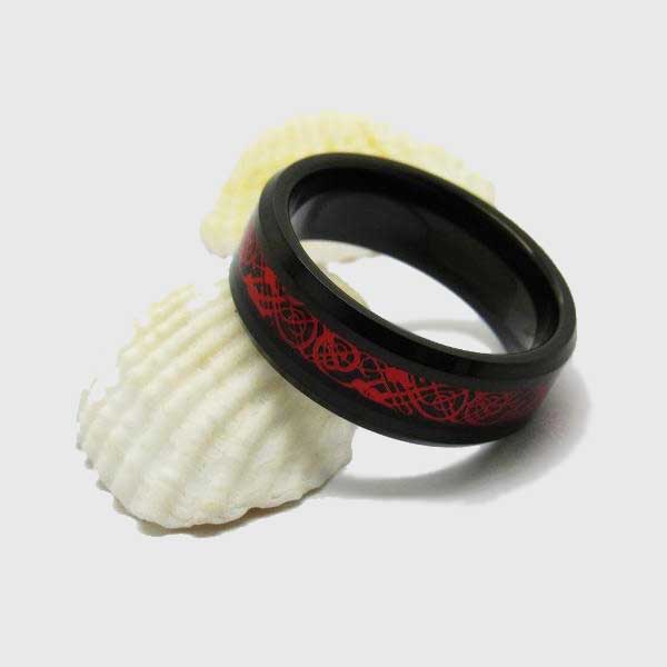 Red Celtic Dragon Rings