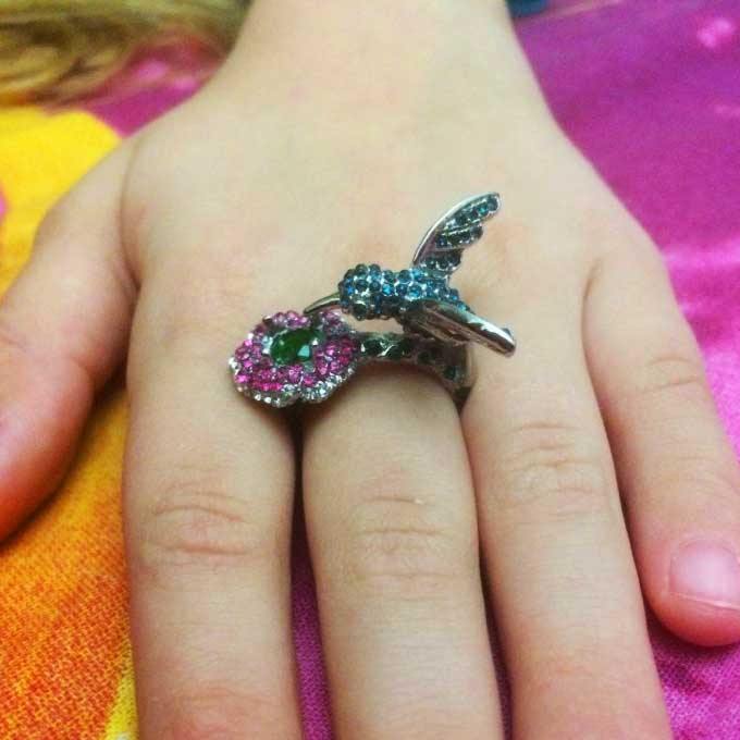 Hummingbird Rhinestone Ring - Wyvern's Hoard
