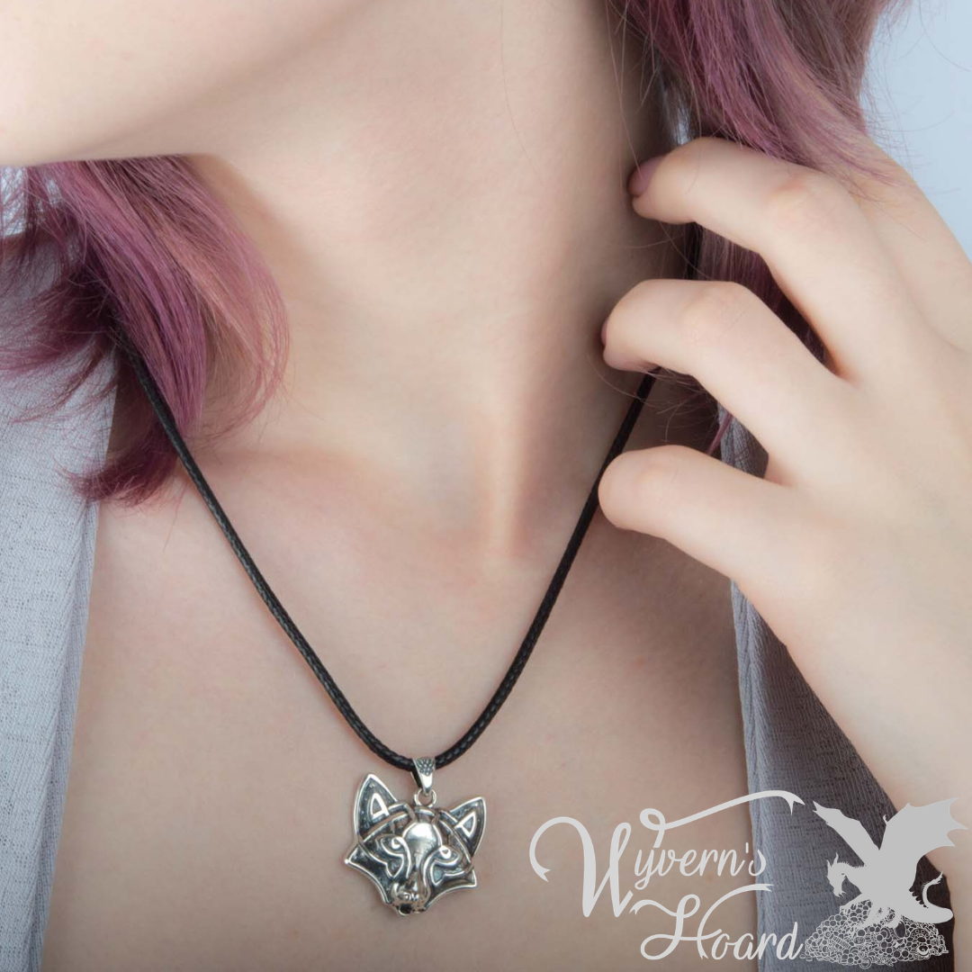 Celtic Fox Sterling Silver Necklace