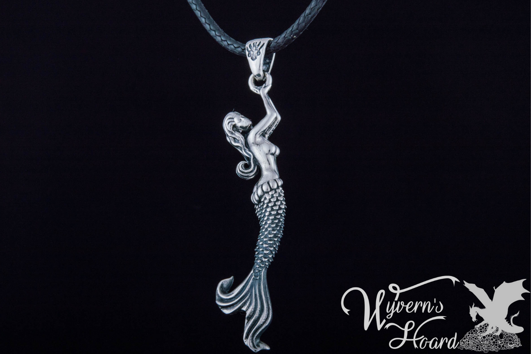 Graceful Mermaid Sterling Silver Necklace - Wyvern's Hoard