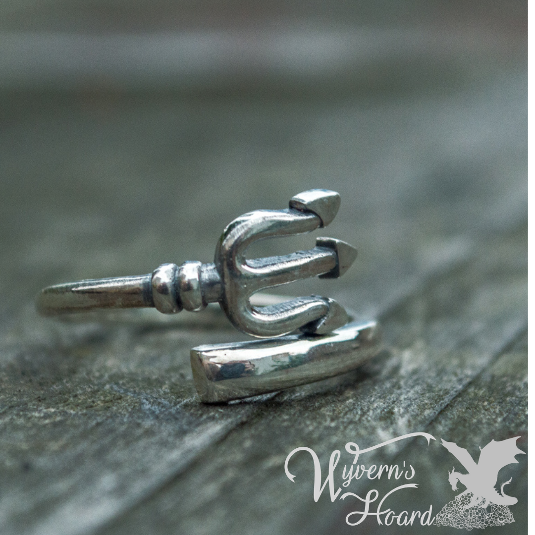 Poseidon's Trident Sterling Silver Ring