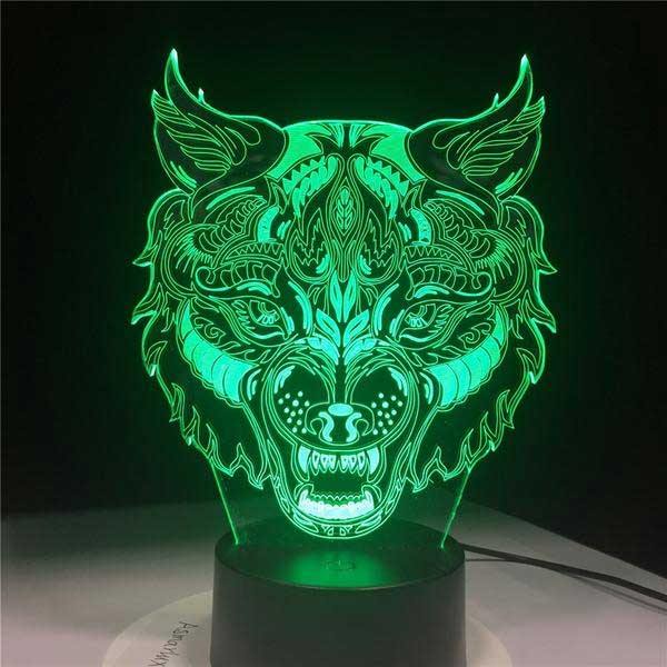 3D Holographic Wolf King Lamp - Wyvern's Hoard