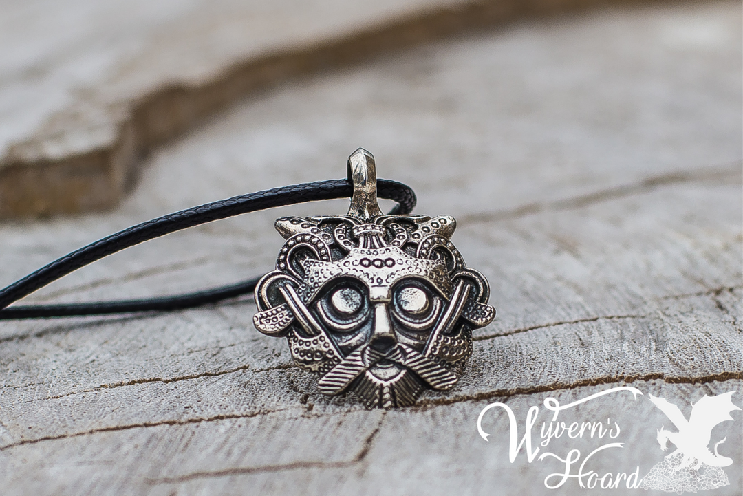 Ancient Gnezdovo Mask Amulet Necklace