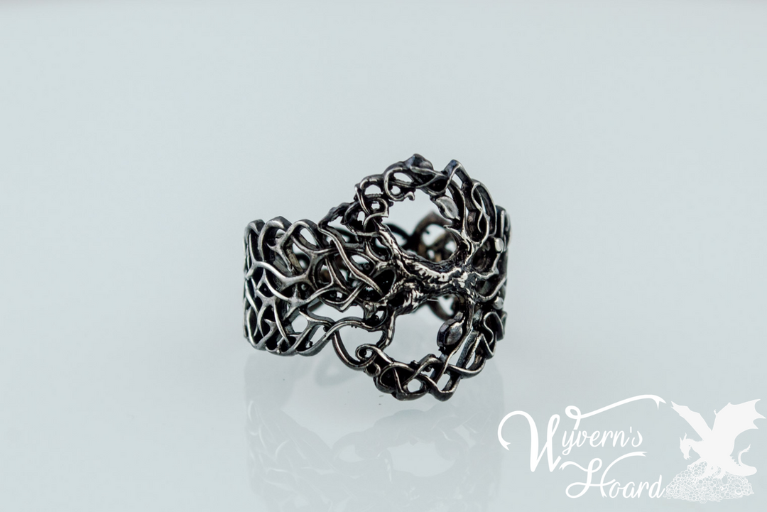 Ornate Yggdrasil Sterling Silver Ring