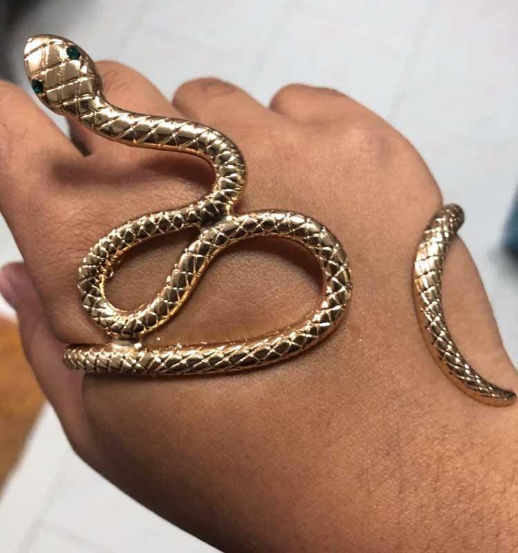 Coiling Snake Hand Bracelet - Wyvern's Hoard