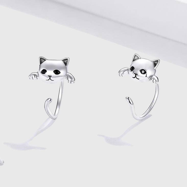 Kitties Sterling Silver Earrings