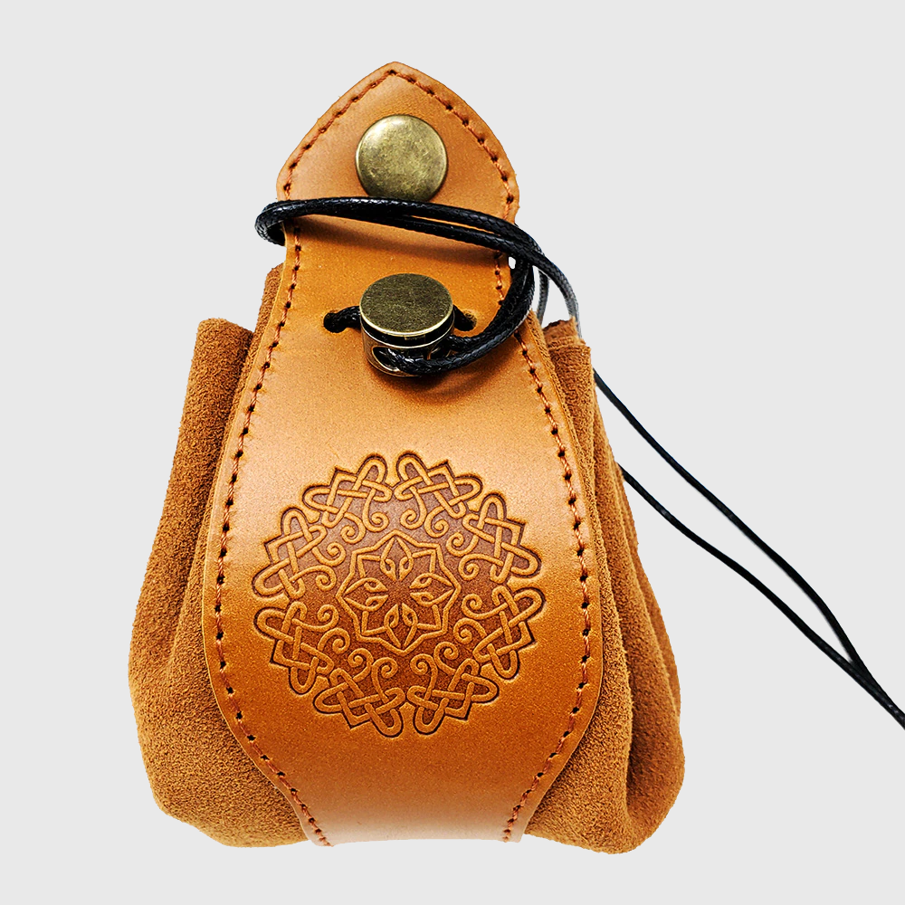 Handmade Leather Celtic Dice Bag & Tray