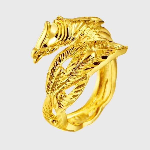Dragon Phoenix Couple Rings - Wyvern's Hoard
