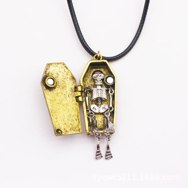 Ancient Skeleton's Casket Necklace