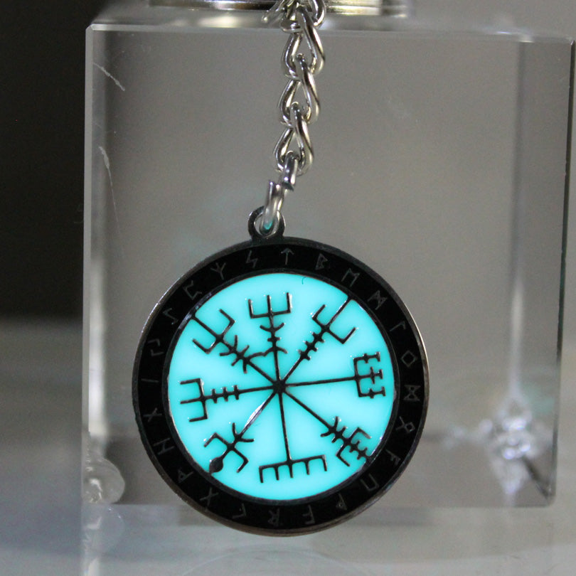 Glow In The Dark Vegvisir Viking Rune Compass Necklace