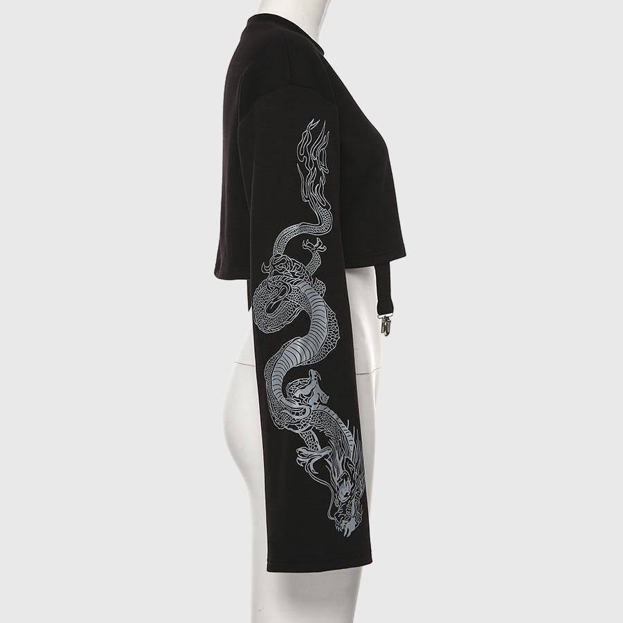 Celestial Dragons Crop Top Sweater - Wyvern's Hoard