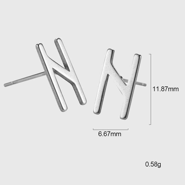 Minimalist Elder Futhark Runes Ear Studs - Wyvern's Hoard