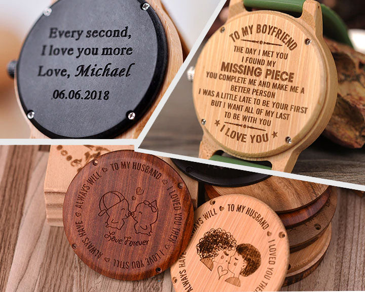 Valknut & Elder Futhark Runes Wooden Watch